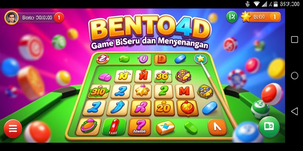 Tampilan gameplay BENTO4D dengan serunya permainan Bingo.