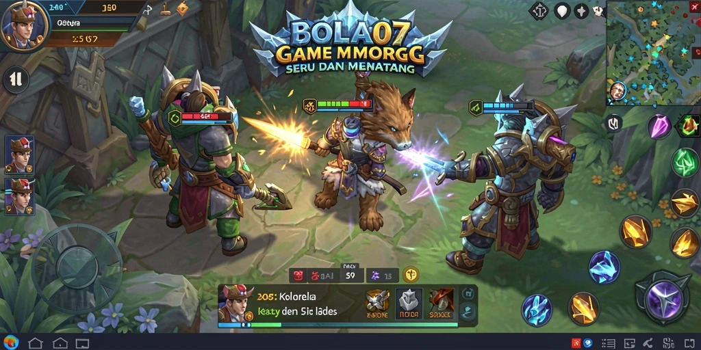 Screenshot gameplay BOLA07 yang menampilkan aksi pertarungan epik.