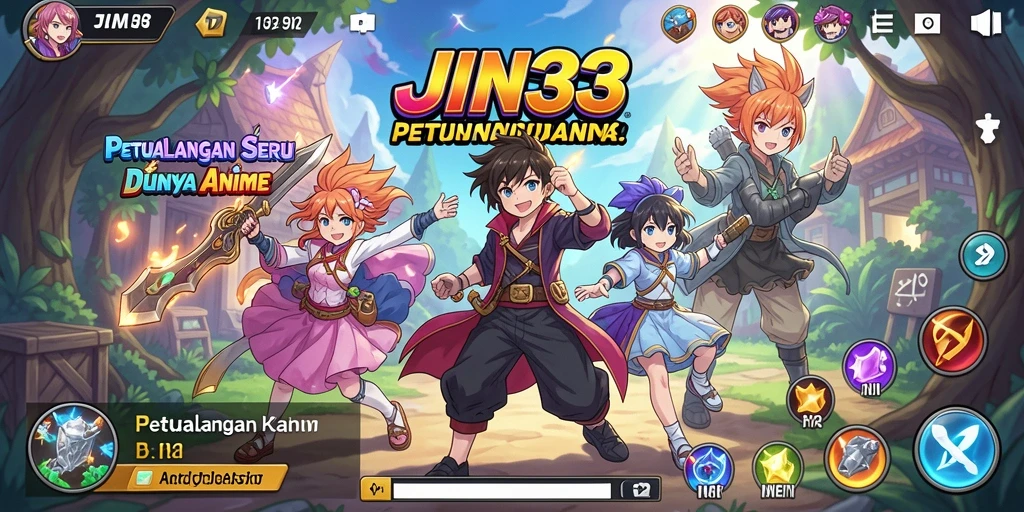 Menampilkan aksi seru dalam dunia anime yang penuh warna.