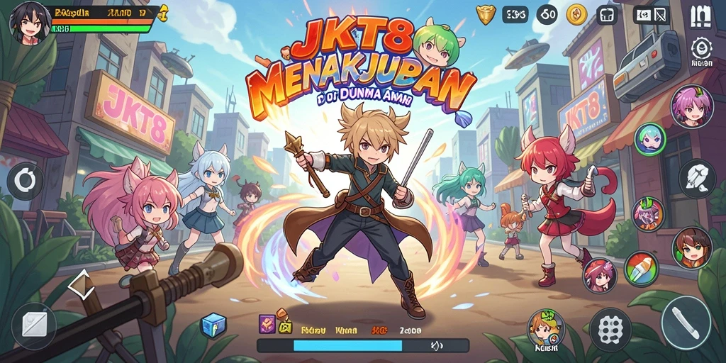 Screenshot utama gameplay <strong>JKT8</strong> menunjukkan karakter sedang bertarung.