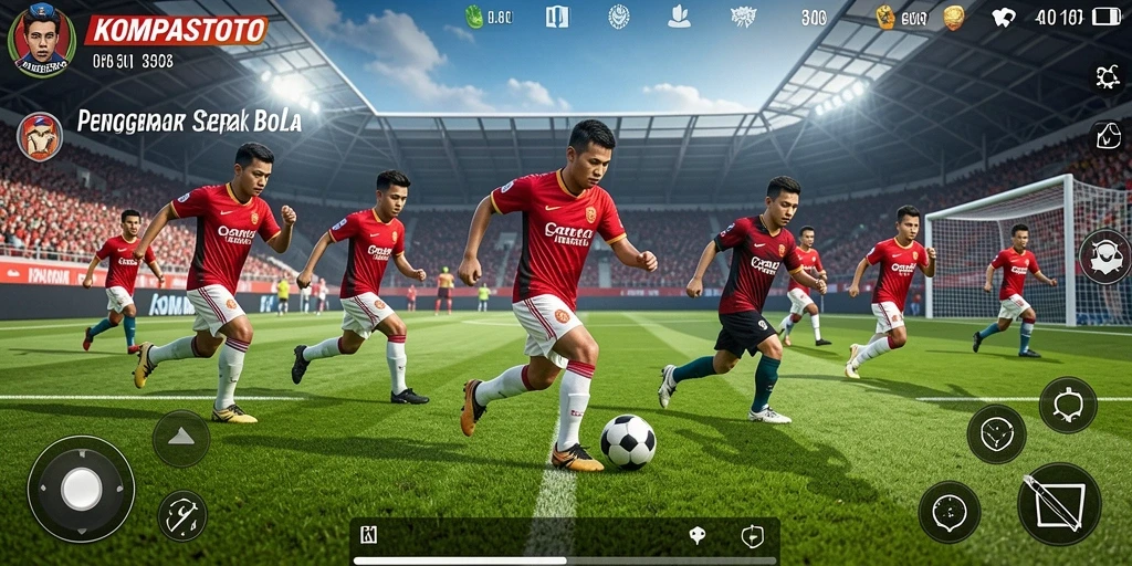 Screenshot gameplay KOMPASTOTO yang menampilkan aksi seru di lapangan.