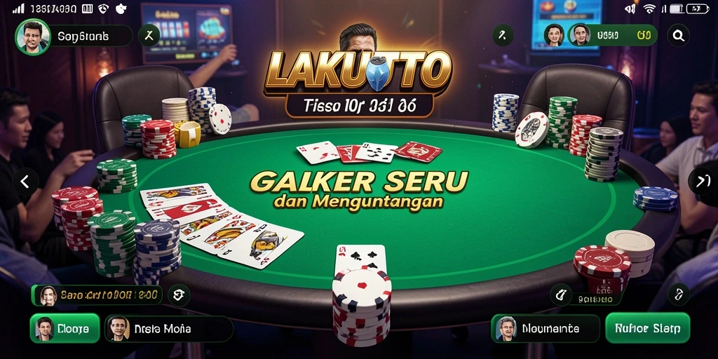 Tampilan permainan poker yang seru di LAKUTOTO.
