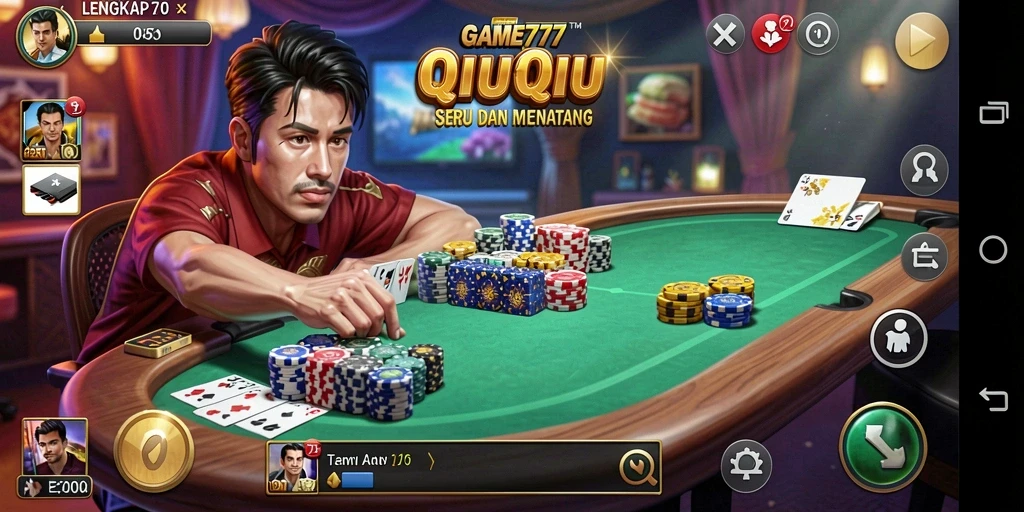 Screenshot gameplay QiuQiu yang mendebarkan.