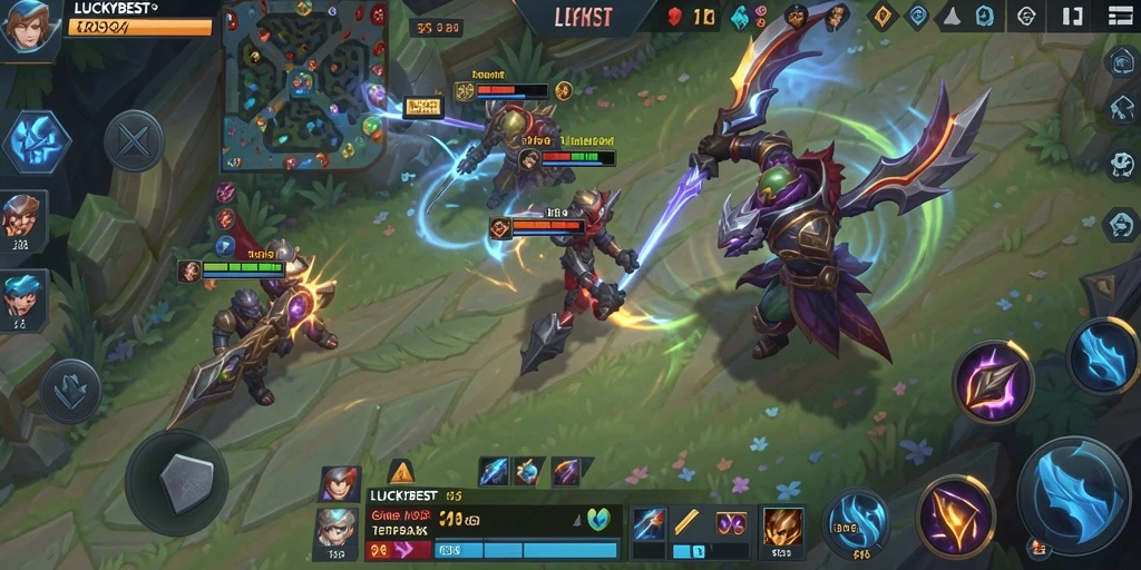 Gameplay seru LUCKYBEST dalam pertempuran MOBA.