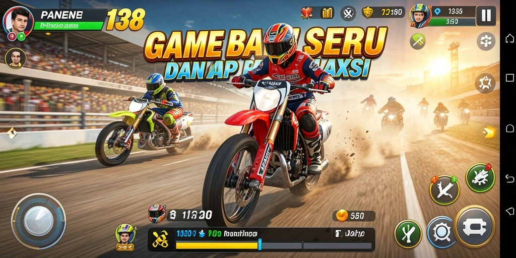 Screenshot gameplay PANEN138 yang menunjukkan aksi balapan mendebarkan.