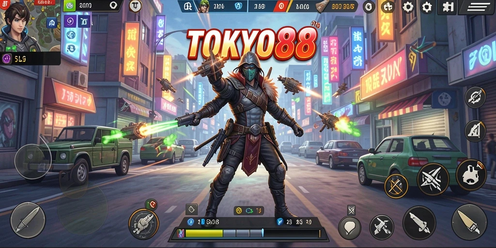 Tampilan menarik dari gameplay SLG di TOKYO88.